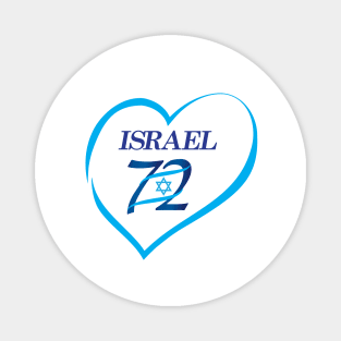 Happy Israel Independence Day Blue Star Magnet